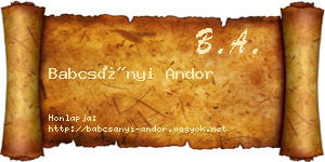 Babcsányi Andor névjegykártya