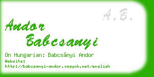andor babcsanyi business card