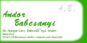 andor babcsanyi business card